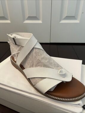 Franco Sarto White Crisscross Toe-Ring Sandal